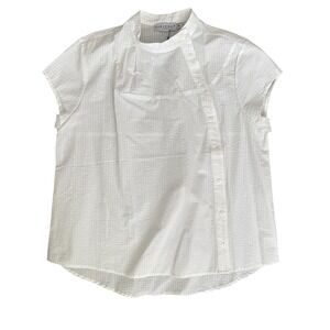 Harshman white‎ Sabina blouse XS textured NWT